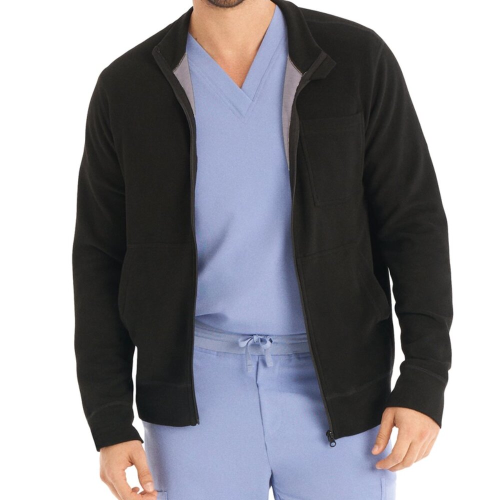 White Cross Full Zip 5 Pocket Unisex Jacket
